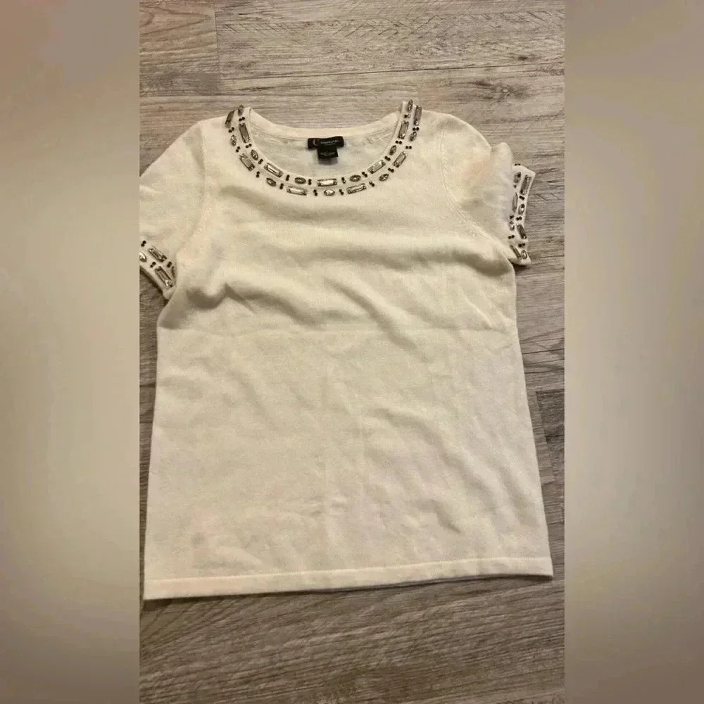 C by Bloomingdale’s cashmere with gems